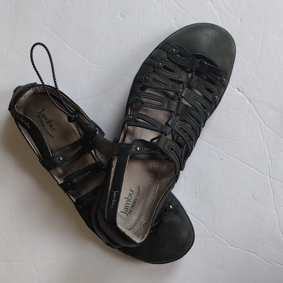 JAMBU Memory Foam Green Leather Sandals | Size 9M - Picture 11 of 13